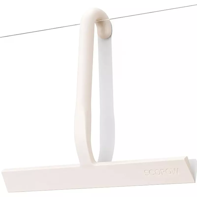 10 Inch Silicone Shower Squeegee for Glass Doors, Streak-Free, White