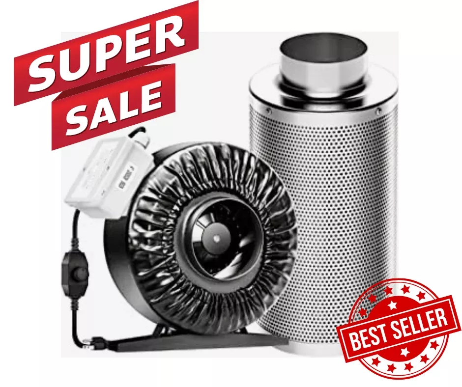 10" Inline Fan and Air Carbon Filter Combo