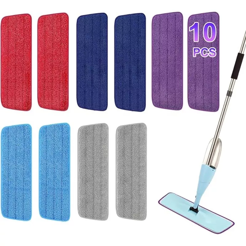 10 Pack 16.5 inch Reusable Mop Pads Microfiber Spray Mop Replacement Heads for Wet/Dry Mops Compatible with Bona Floor Care System