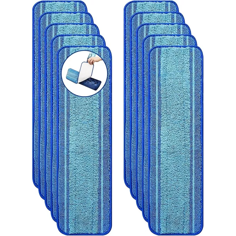 10-Pack Microfiber Mop Pads for Bona Mop- Washable Reusable Refills for Hardwood, Tile & Multi-Surface Floors