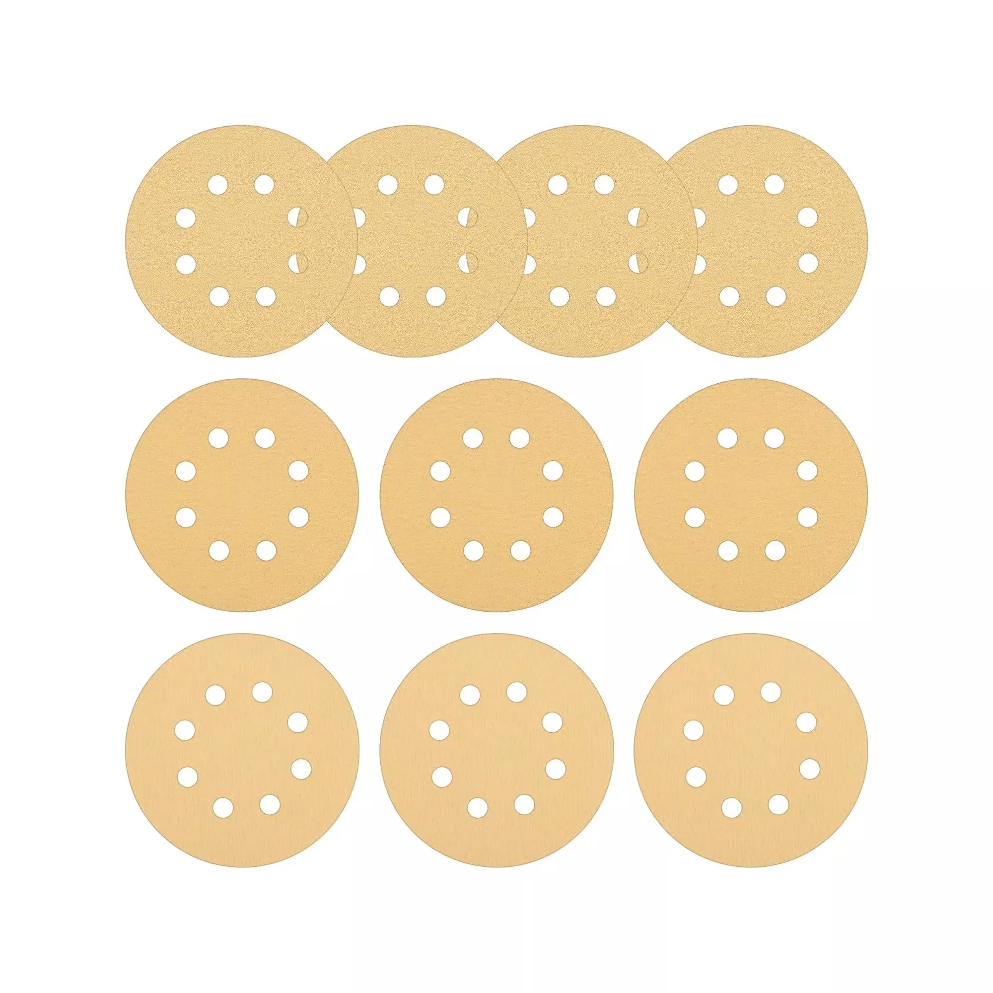 10-Pc 5" 8-Hole Hook And Loop Sanding Discs Pad Kit Random Orbit Sandpaper