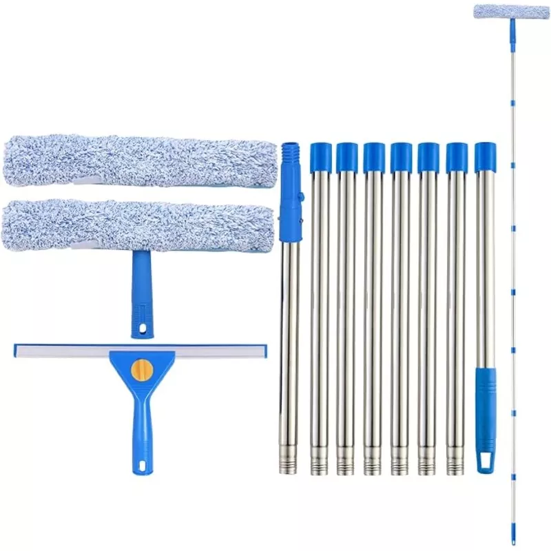 10Ft Window Squeegee with Long Handle, Window Washer for High Windows Glass
