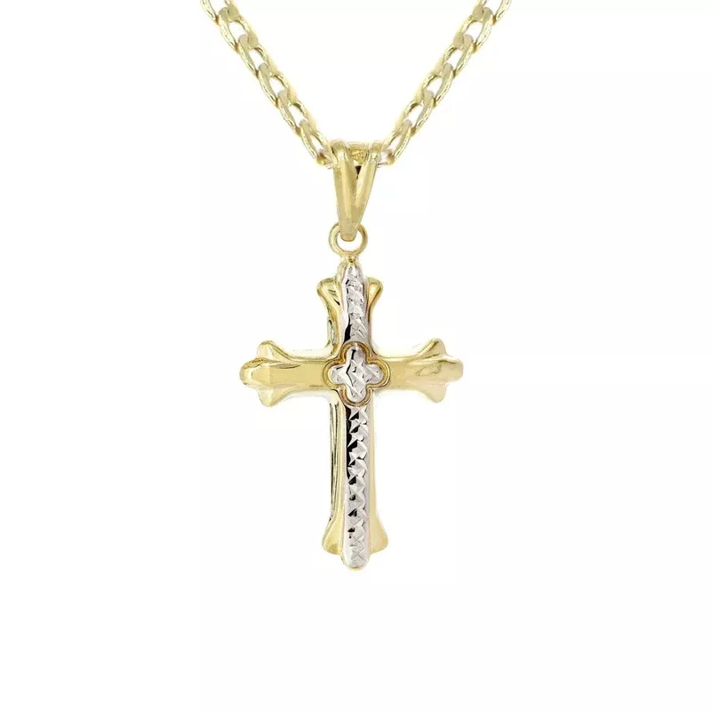 10K Gold Cross Necklace For Men