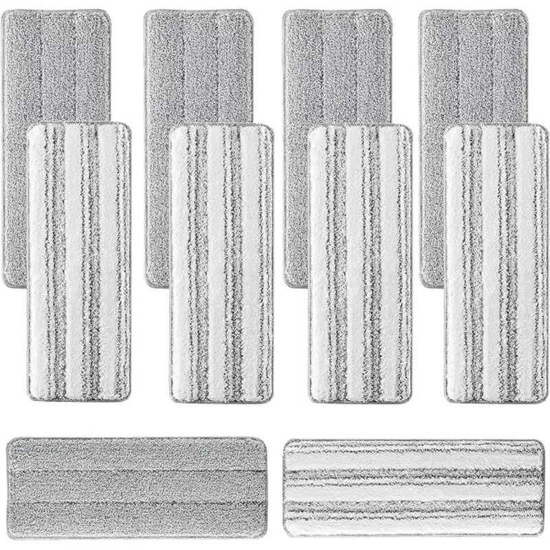 10Pcs Joymoop Mop Replacement Pads, 15 * 4.9'' Universal Mop Pads Mop Head Refills Washable Wet Mop, Compatible with Most 11-14 Size Mops