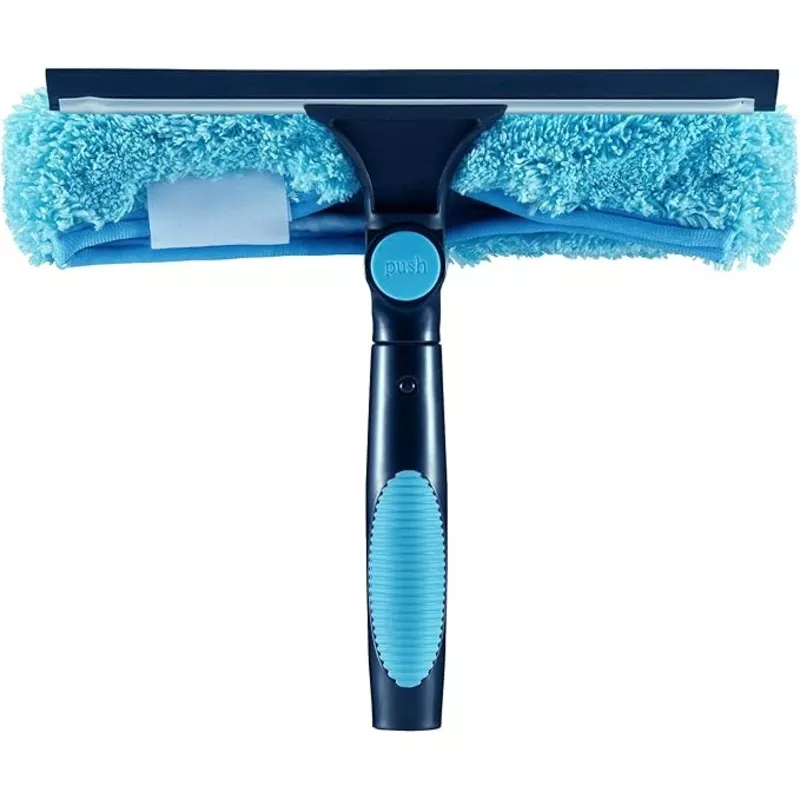 11" Window Squeegee & Microfiber Scrubber 2-in-1 Cleaning Tools