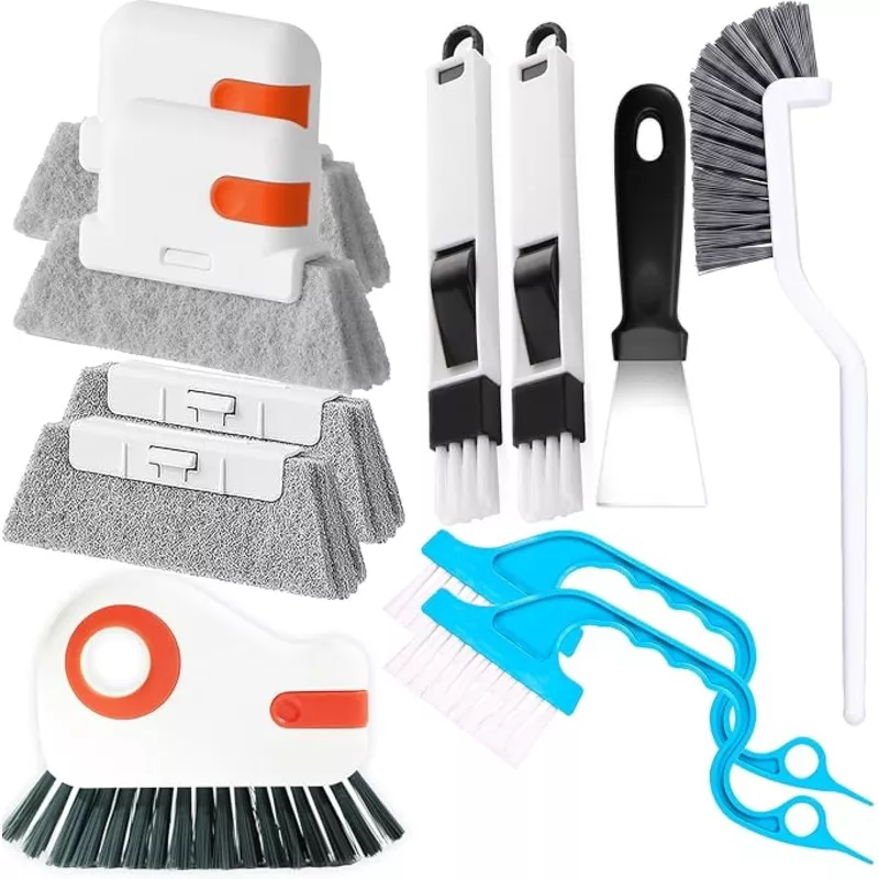 11PCS Window Track Cleaning Tool - Deep Clean Groove Gap Cleaning Brush Kit