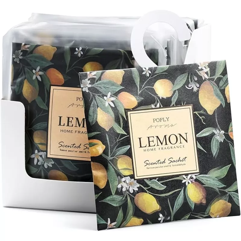 12 Pack Lemon Scented Sachets, Air Freshener for Home & Small Spaces