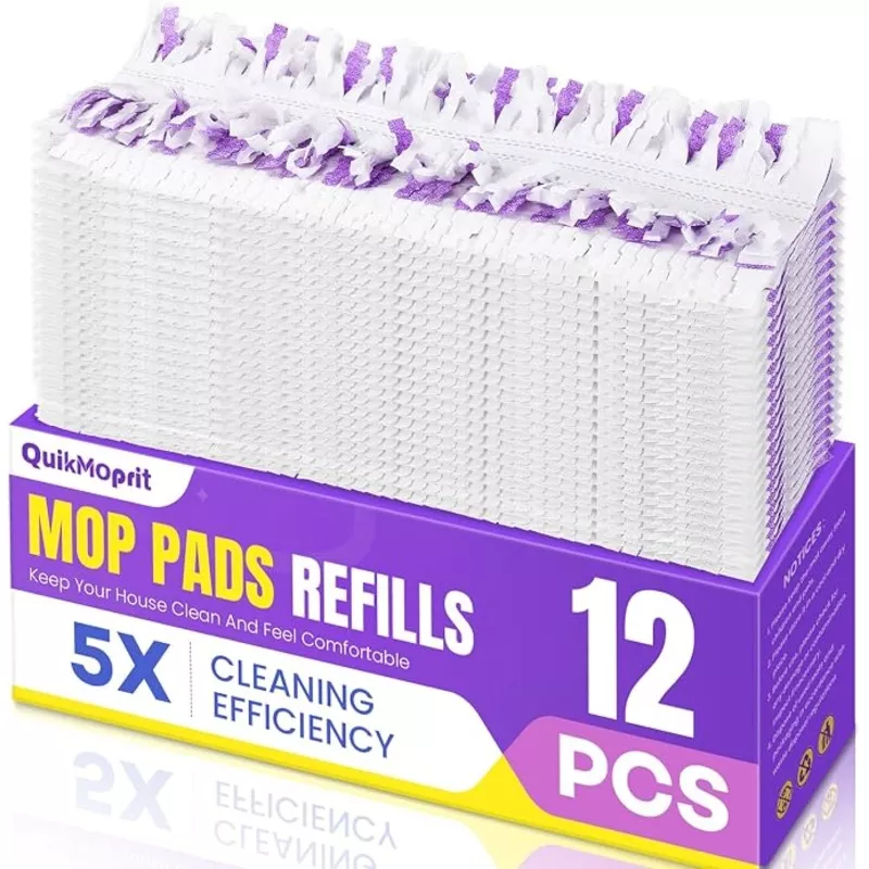 12 Pcs Power Mop Refills Pad, 5X Cleaning Multi-Surface Replacement for Swiffer Power Mop, Wet Pads Refill for Wood Floors & More, Compatible with Swiffer PowerMop Pads & Mopping Refills