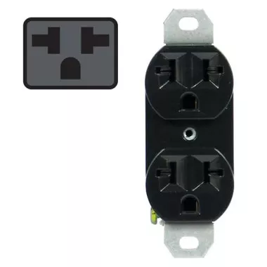 120/240 20A-Universal Duplex Outlet Black