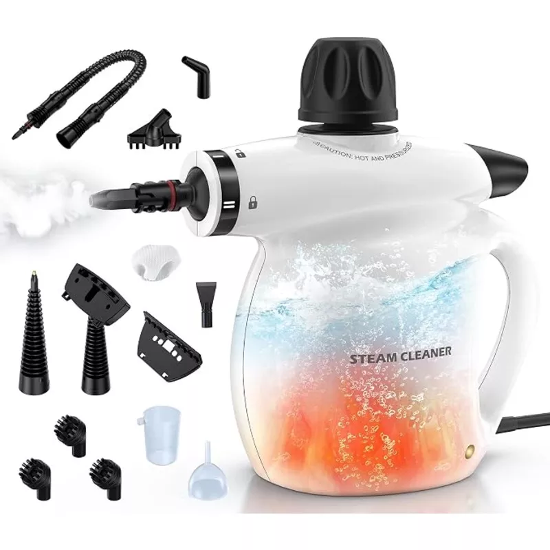 13Pcs Pressurized Handheld Steam Cleaner, Portable Deep Cleaning Steamer