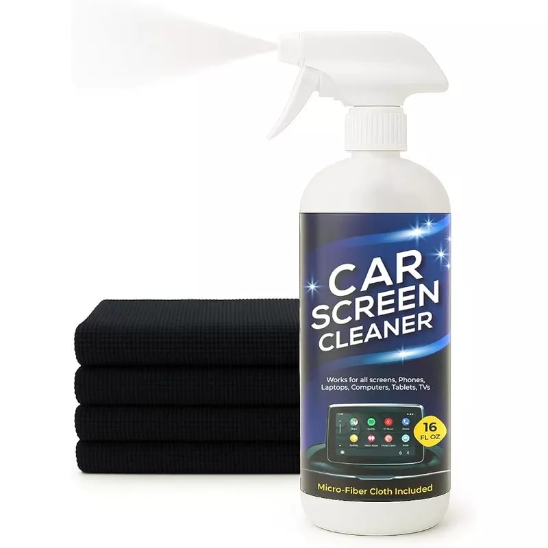 16oz-screen-cleaning-kit-with-spray-micro-fibre-cloth-wipe-1-pack-car-screens-co 16oz Screen Cleaning Kit with Spray and Micro-Fibre Cloth Wipe (1 Pack) for Car Screens, Computer Screens, Laptops, iPads & Phones; Touchscreen Electronics Cleaner to Erase Dust or Fingerprints