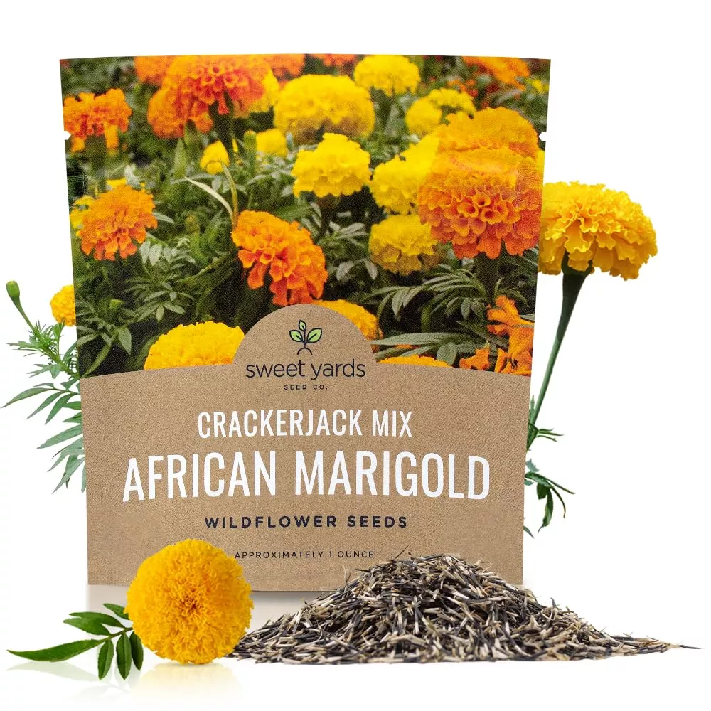 African Marigold Crackerjack Seed Mix