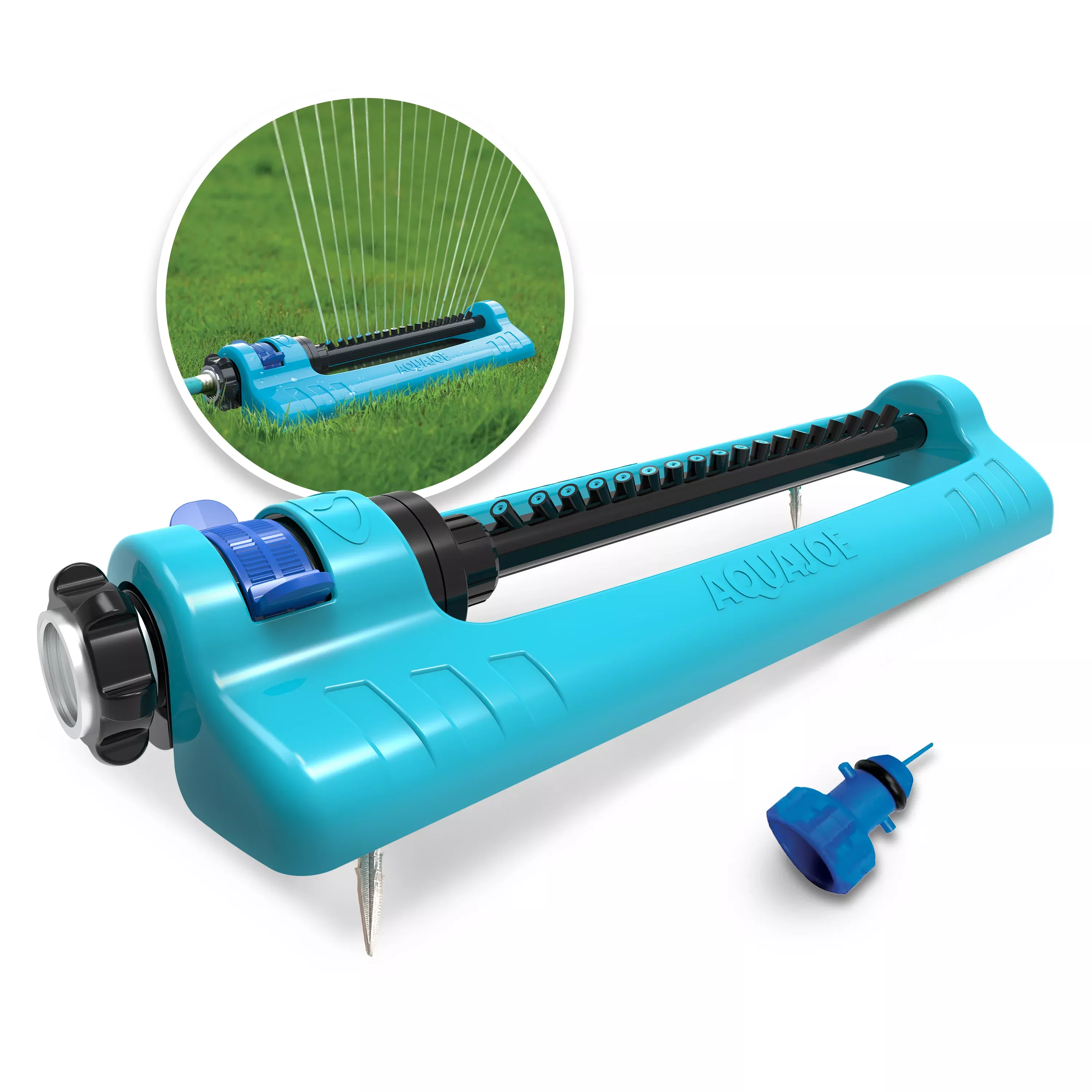 Aqua Joe Oscillating Sprinkler with Adjustable Spray, 18 Clog-Resistan