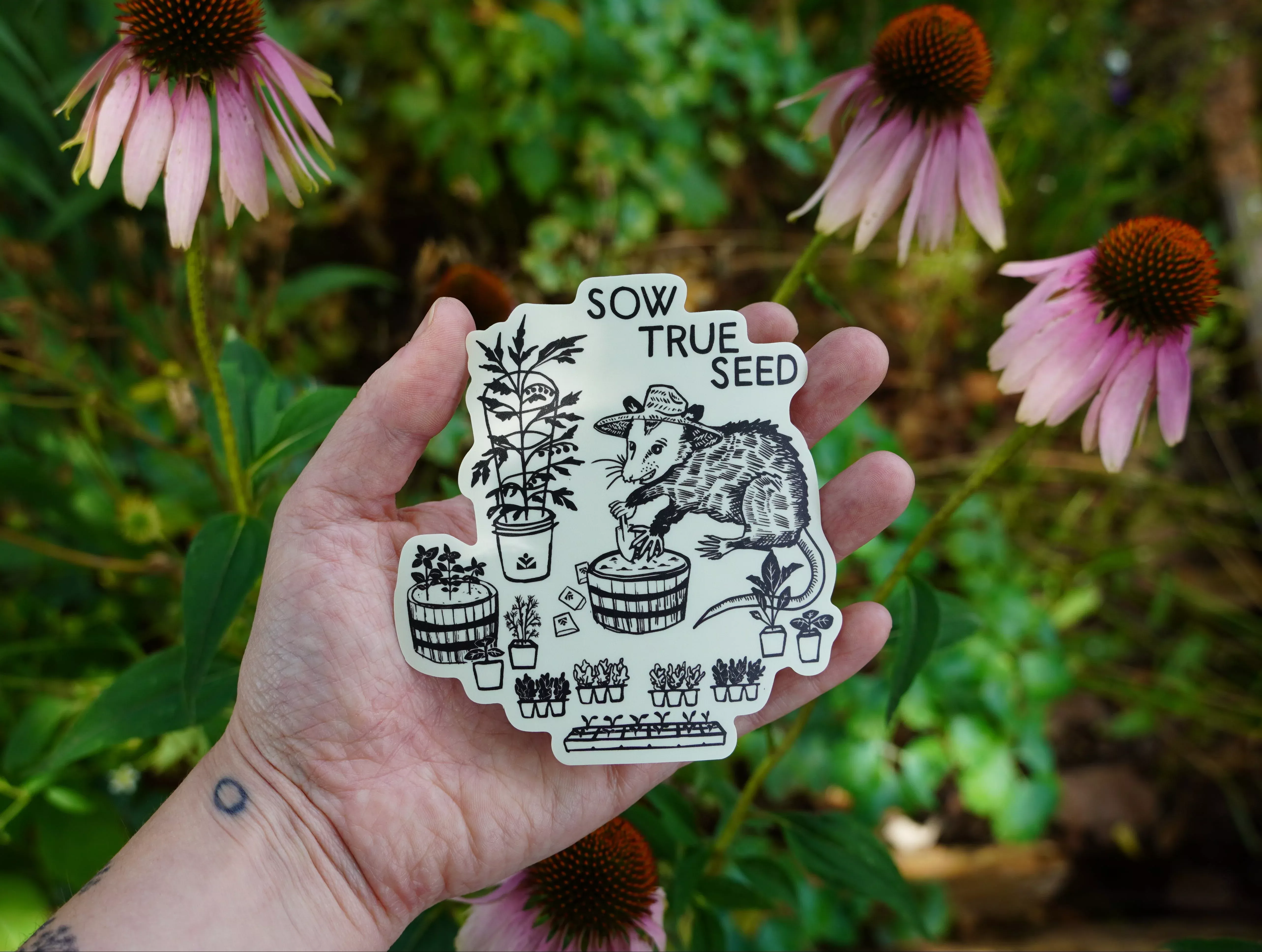 Opossum Garden Sticker