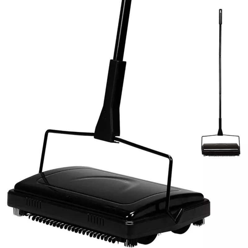 Yocada Carpet Sweeper Cleaner Manual Hand Push Non-Electric Black
