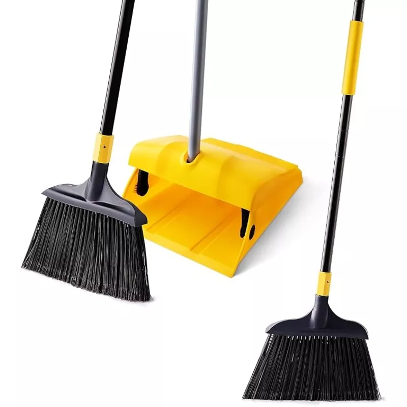 Yocada Commercial Broom and Dustpan Set with Windproof Cover 2 Plus 1