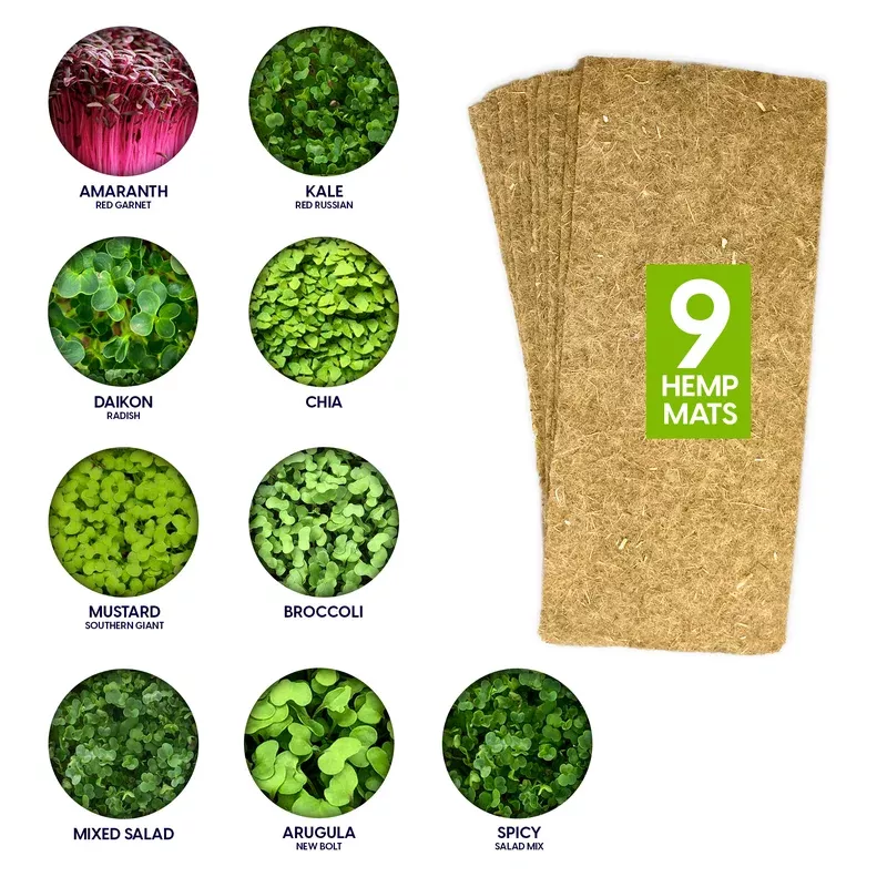 zestigreens-microgreens-kit-refill-pack-9-hemp-mats-9-non-gmo-seed-varieties ZestiGreens Microgreens Kit Refill Pack A – 9 Hemp Mats & 9 Non-GMO Seed Varieties