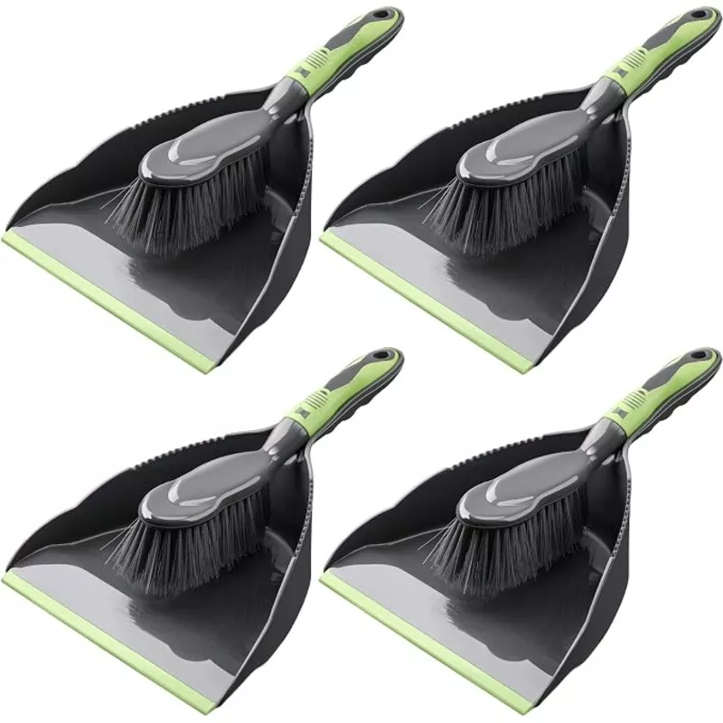 zopeal-4-set-dust-pan-brush-set-small-dustpan-with-broom-handheld-angle-broom-du Zopeal 4 Set Dust Pan and Brush Set, Small Dustpan with Broom, Handheld Angle Broom and Dustpan Set for Home Room Kitchen Car Office Lobby Indoor Floor Cleaning