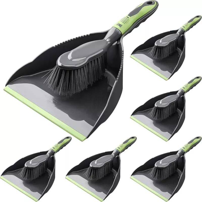 zopeal-6-set-dust-pan-brush-set-small-dustpan-with-broom-handheld-angle-broom-du Zopeal 6 Set Dust Pan and Brush Set, Small Dustpan with Broom, Handheld Angle Broom and Dustpan Set for Home Room Kitchen Car Office Lobby Indoor Floor Cleaning
